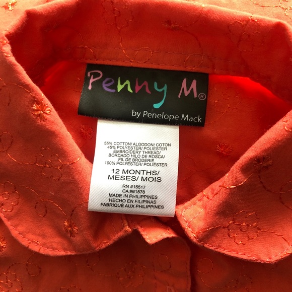 Orange embroidered dress with matching bloomers - Picture 4 of 4